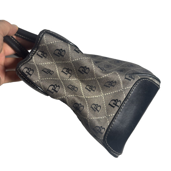 Dooney & Bourke Black & Grey Monogram Satchel K1002411 Preppy Americana Classic - Picture 7 of 14